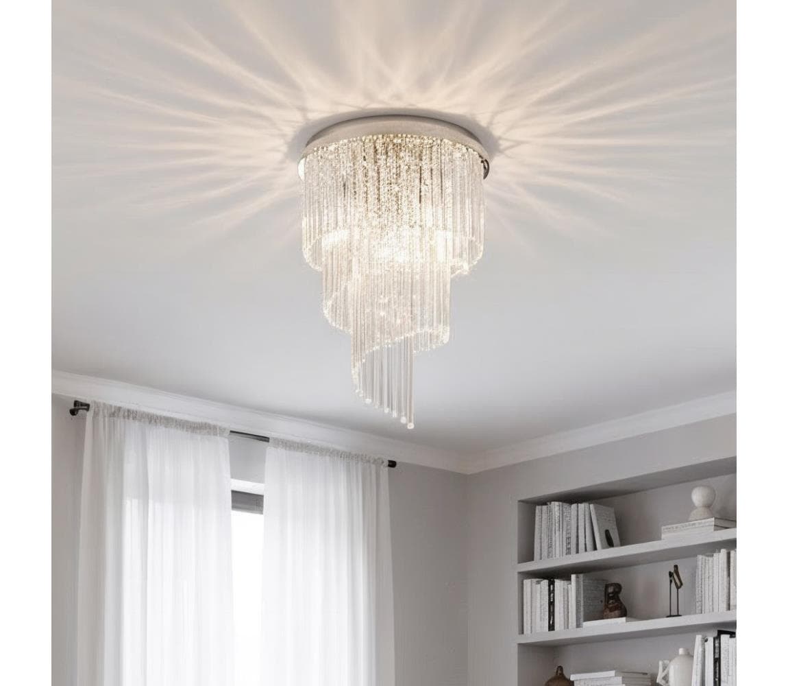 Ideal Lux - Krištáľový prisadený luster CARLTON 12xE14/40W/230V chróm 168937