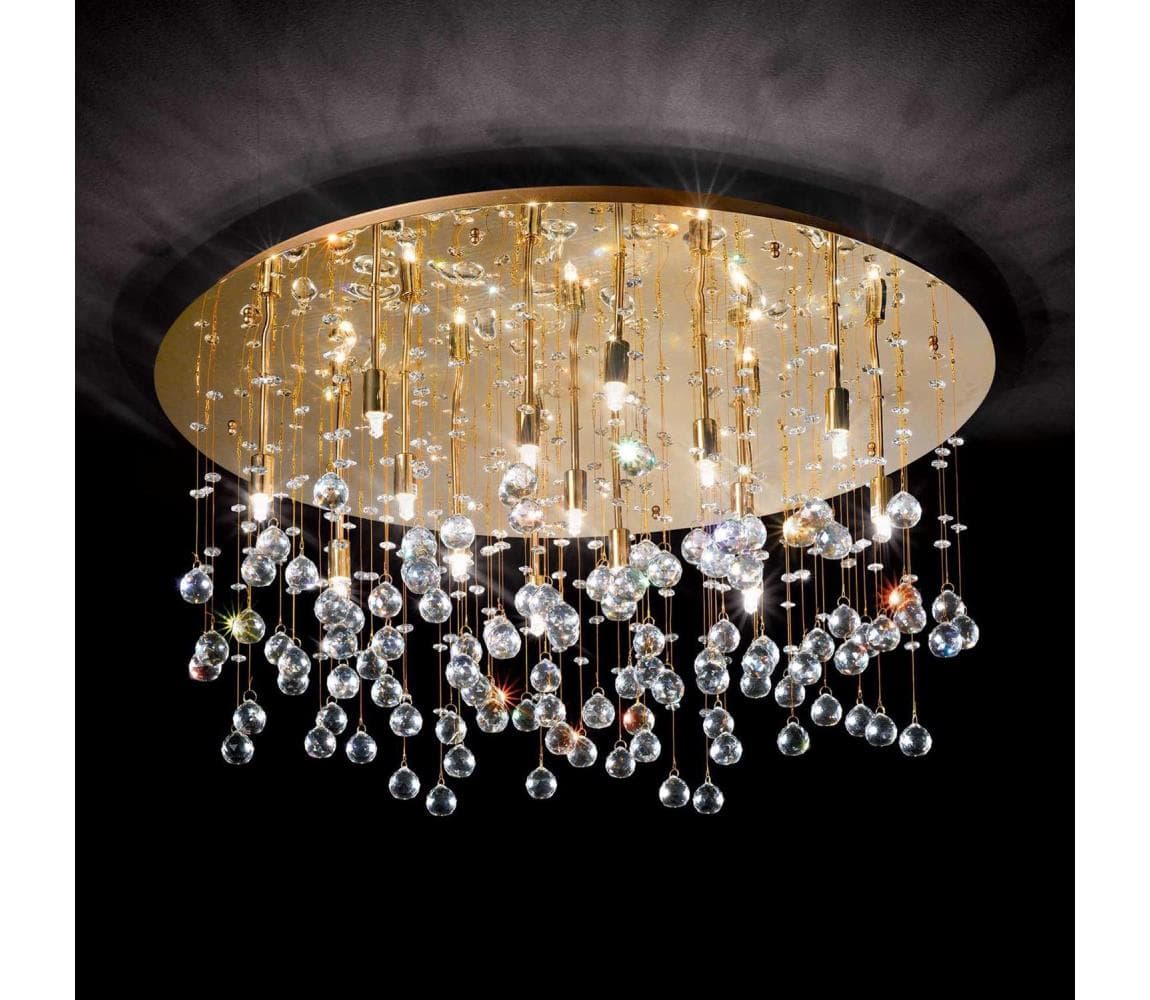 Ideal Lux - LED Krištáľové stropné svietidlo MOONLIGHT 15xG9/3W/230V pr. 80 cm zl 082790
