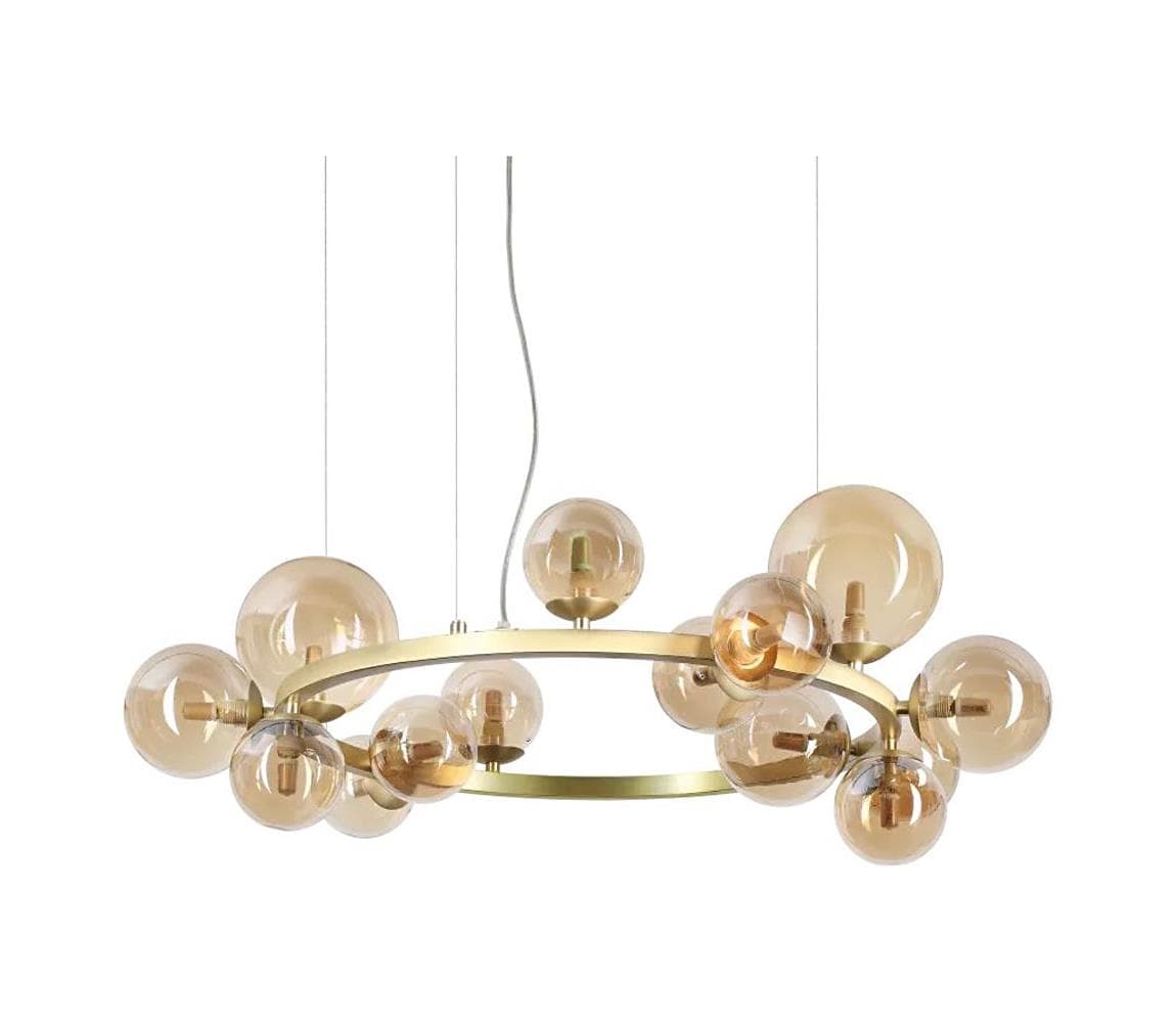 Ideal Lux - LED luster na lane PERLAGE 14xG9/3W/230V pr. 85 cm zlatá/dymová 322797