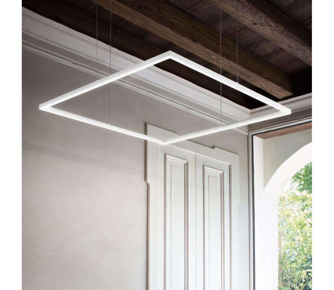 Ideal Lux - LED luster na lanku ORACLE SLIM LED/44W/230V 3000K 70x70 cm biela 259178