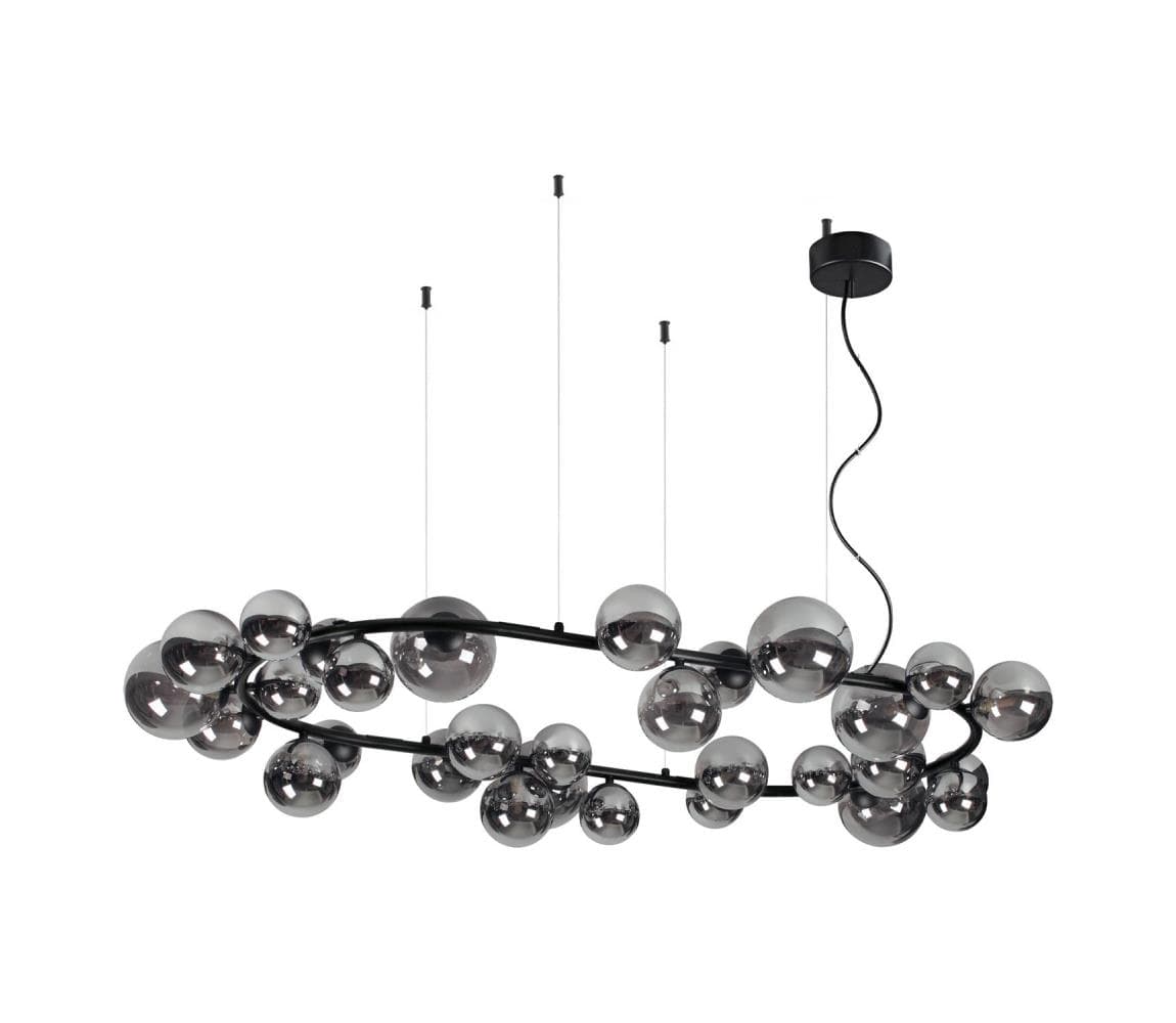 Ideal Lux - LED luster na lanku PERLAGE 30xG9/3W/230V 143 cm čierna/dymová 296753