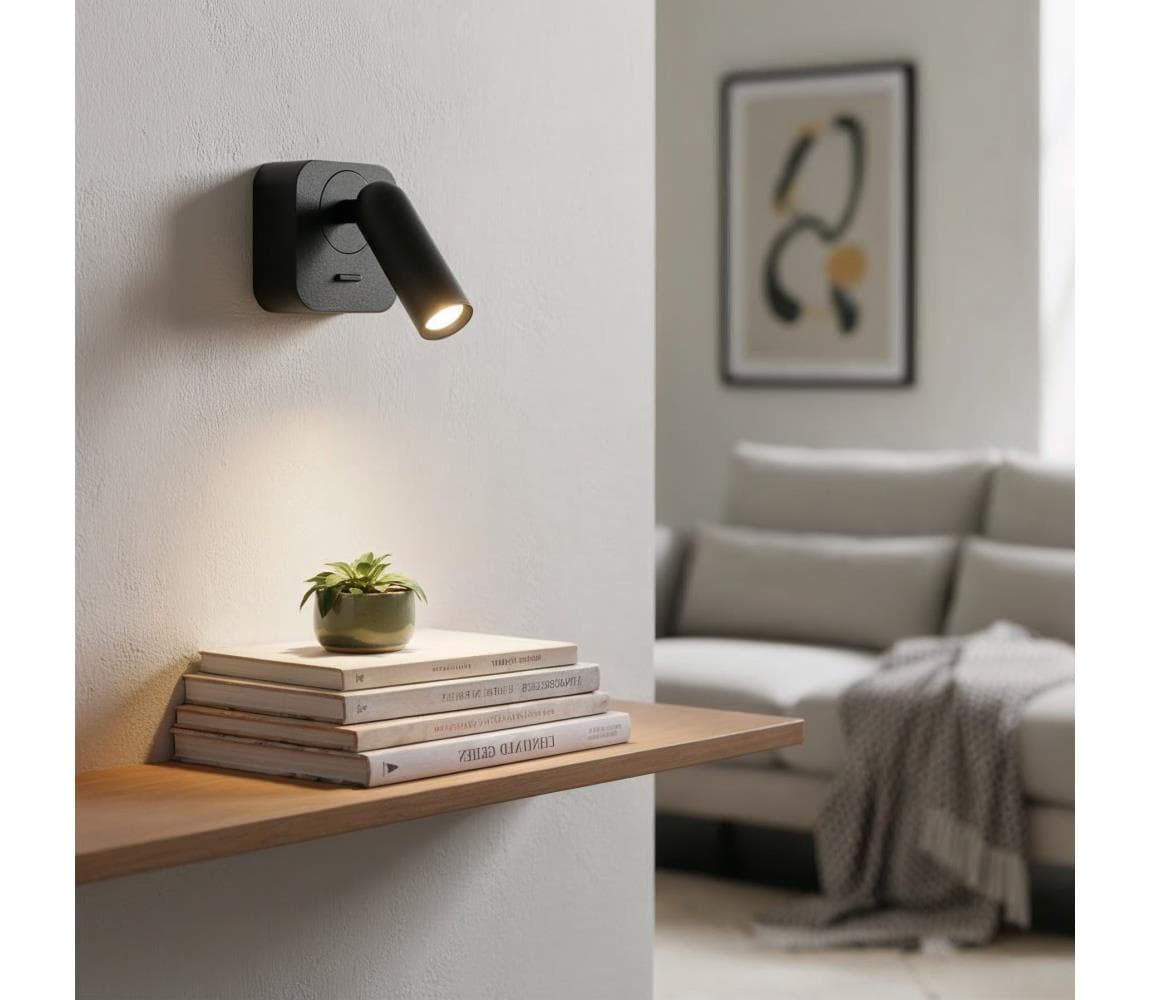 Ideal Lux - LED Nástenné bodové svietidlo BEAN LED/3W/230V CRI 90 čierna 260655