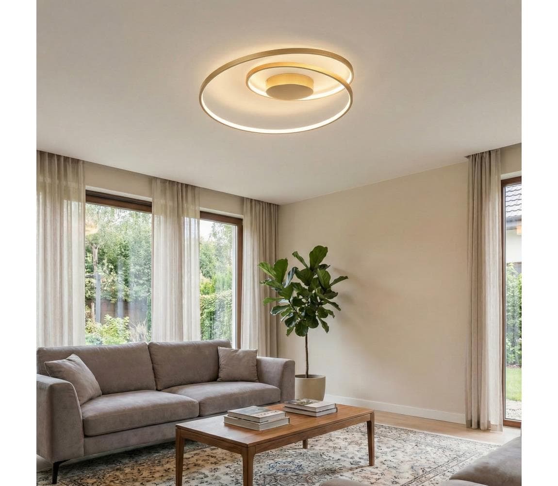Ideal Lux - LED Stm. stropné svietidlo OZ LED/48W/230V pr. 60 cm CRI 90 zlatá 304533