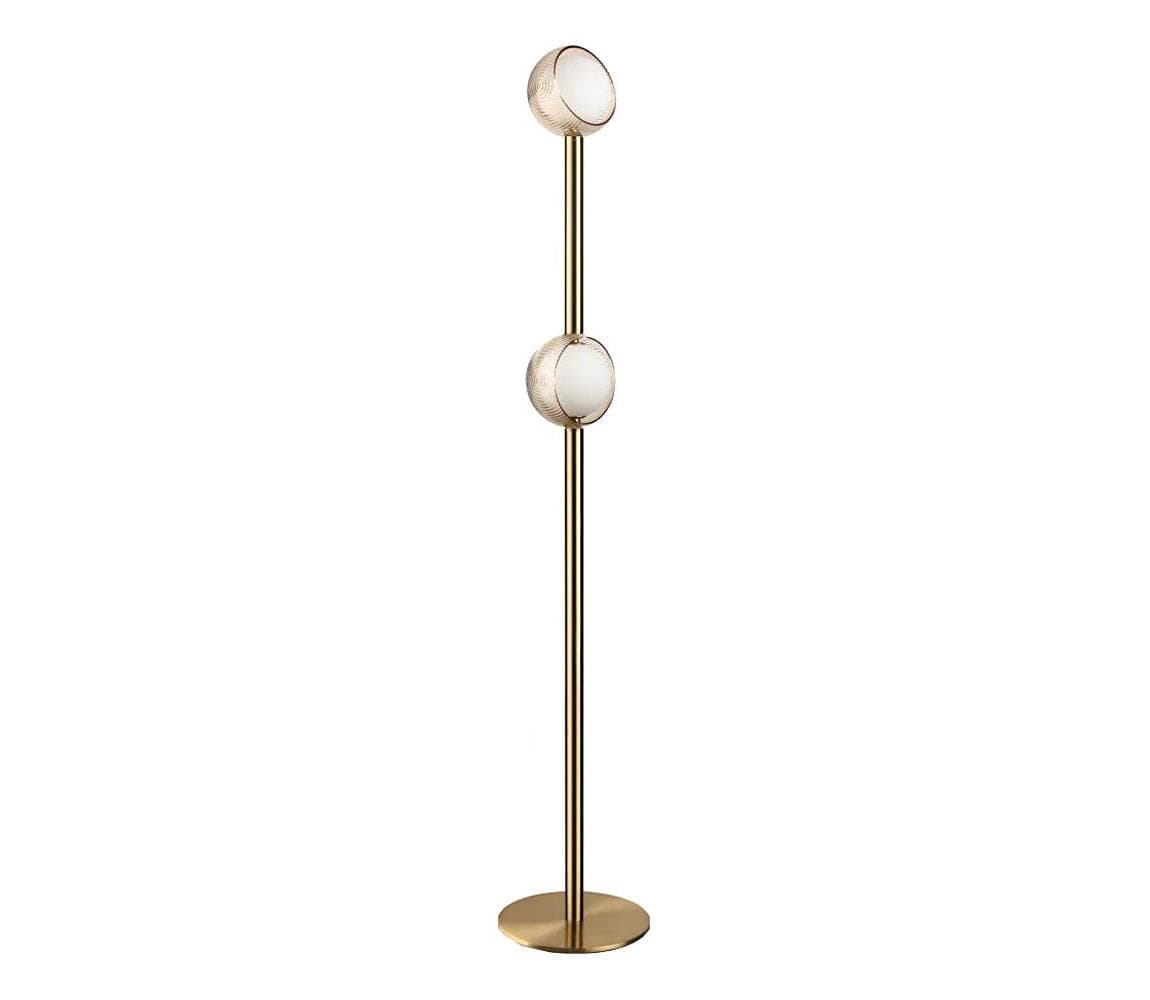 Ideal Lux - LED stojacia lampa BLOOM 2xLED/5,5W/230V CRI 90 zlatá/dymová béžová 366616