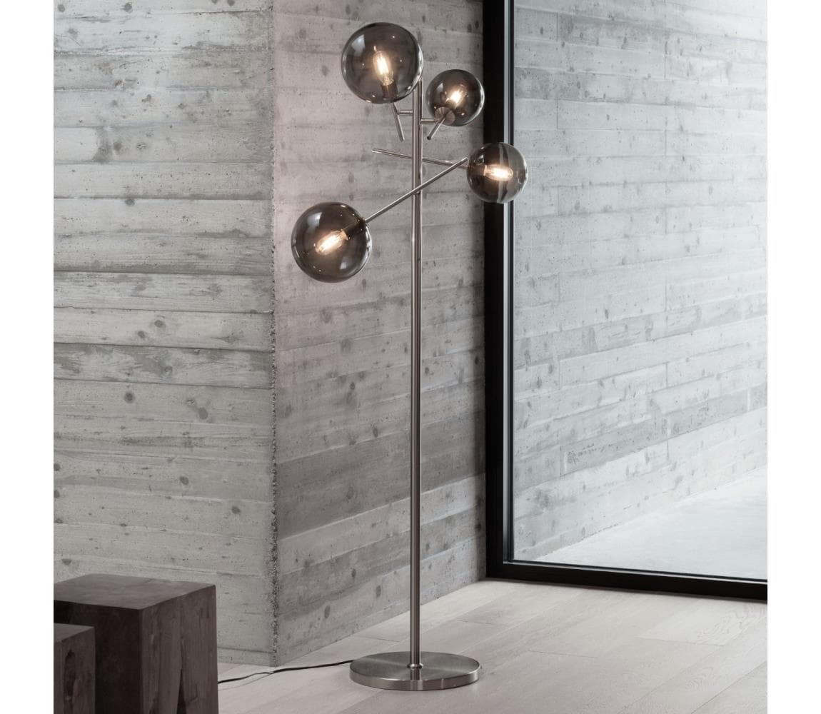 Ideal Lux - LED Stojacia lampa EQUINOXE 4xG4/2W/230V lesklý chróm/dymová 348292
