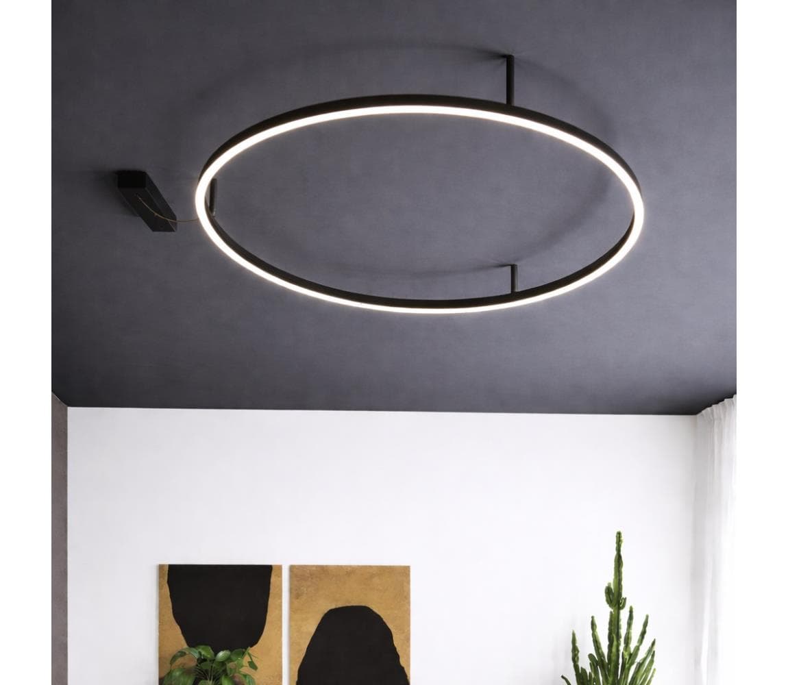 Ideal Lux - LED stropné svietidlo ORACLE SLIM LED/53W/230V 4000K pr. 90 cm čierne 341989