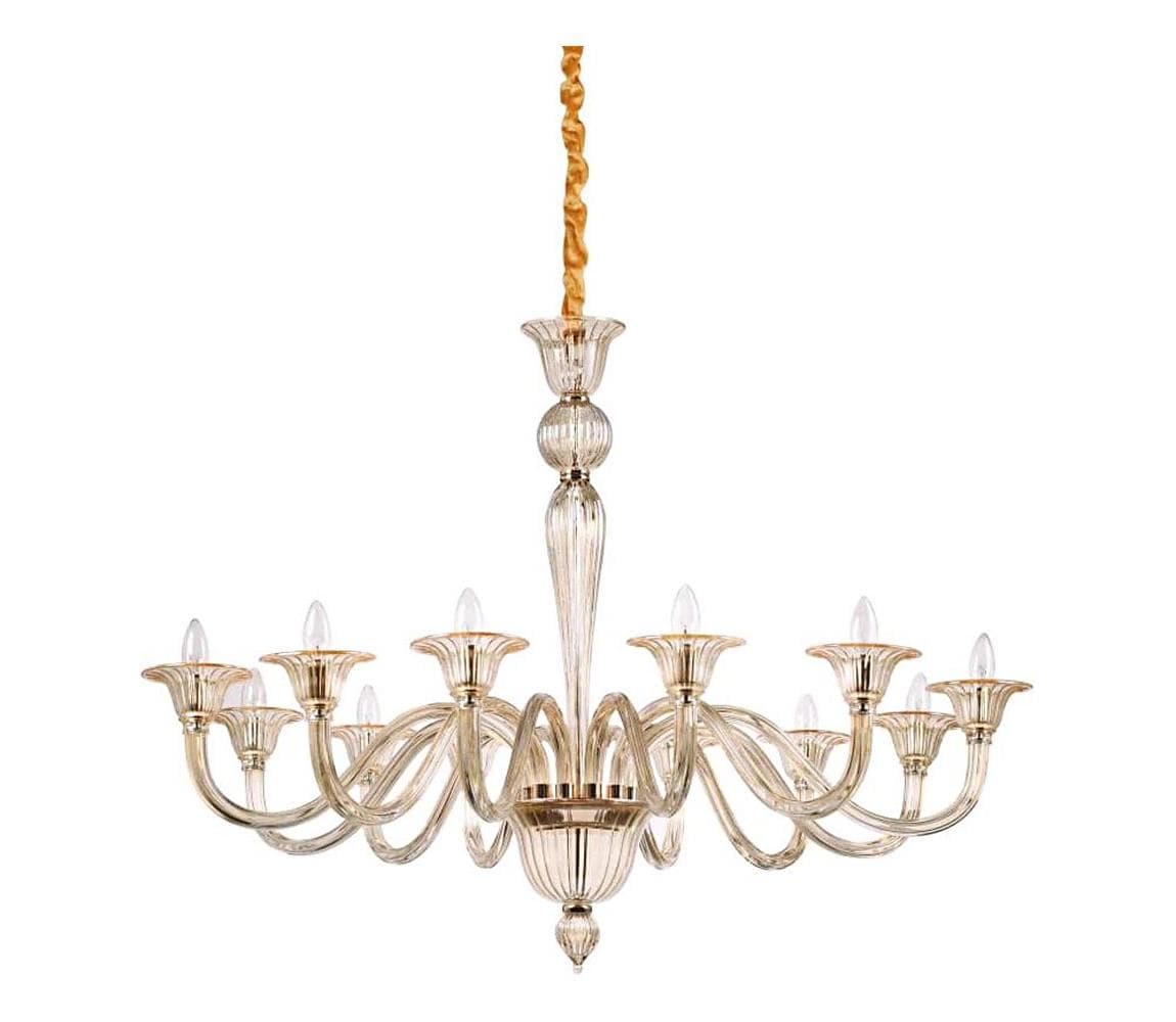 Ideal Lux - Luster na reťazi BRIGITTA 12xE14/40W/230V pr. 120 cm mosadz 199405