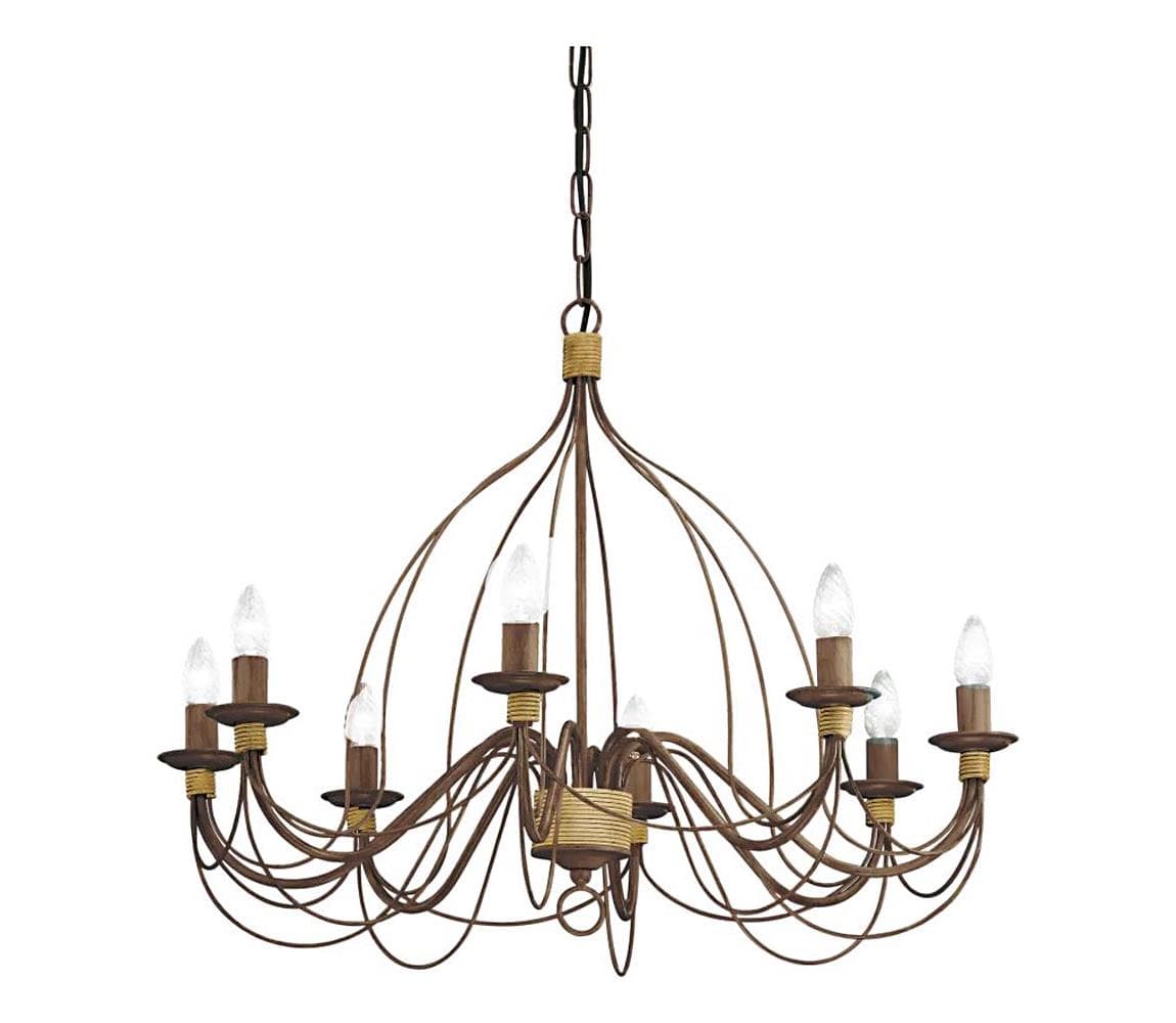 Ideal Lux - Luster na reťazi CORTE 8xE14/40W/230V pr. 80 cm meď 057194