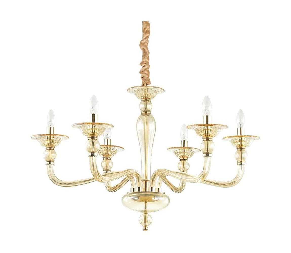 Ideal Lux - Luster na reťazi DANIELI 6xE14/40W/230V pr. 85 cm mosadz 159942