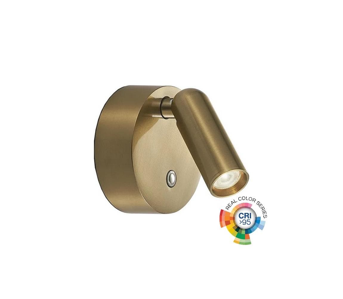 Ideal Lux - nabíjateľné stmievateľné nástenné bodové LED svietidlo BEAN LED/3W/5V CRI95 mosadz 350264