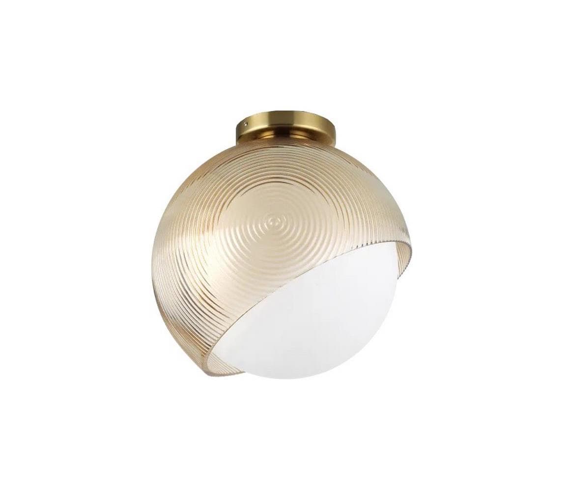 Ideal Lux - Stropné svietidlo BLOOM 1xE27/42W/230V, priemer 30 cm, zlaté/dymovo-béžové 366593