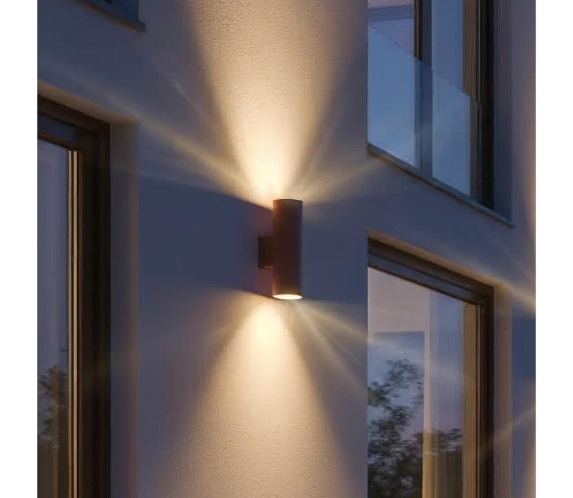 Ideal Lux - Vonkajšie nástenné svietidlo GUN 1xGU10/35W/230V 21 cm IP44 hnedé 163635