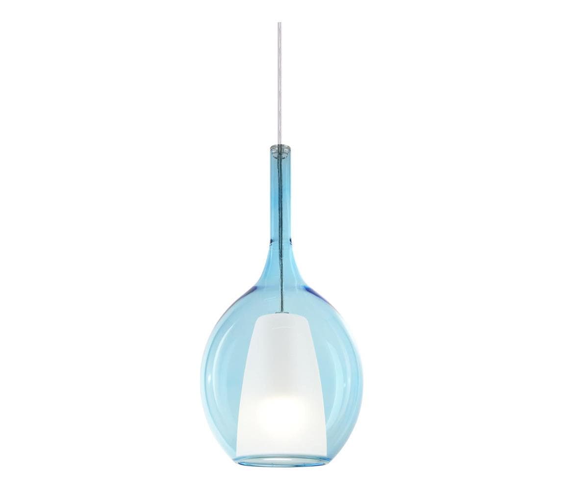 Ideal Lux - Závesný luster na lanku KALIQUE 1xE27/42W/230V pr. 18 cm dymová modrá 360041