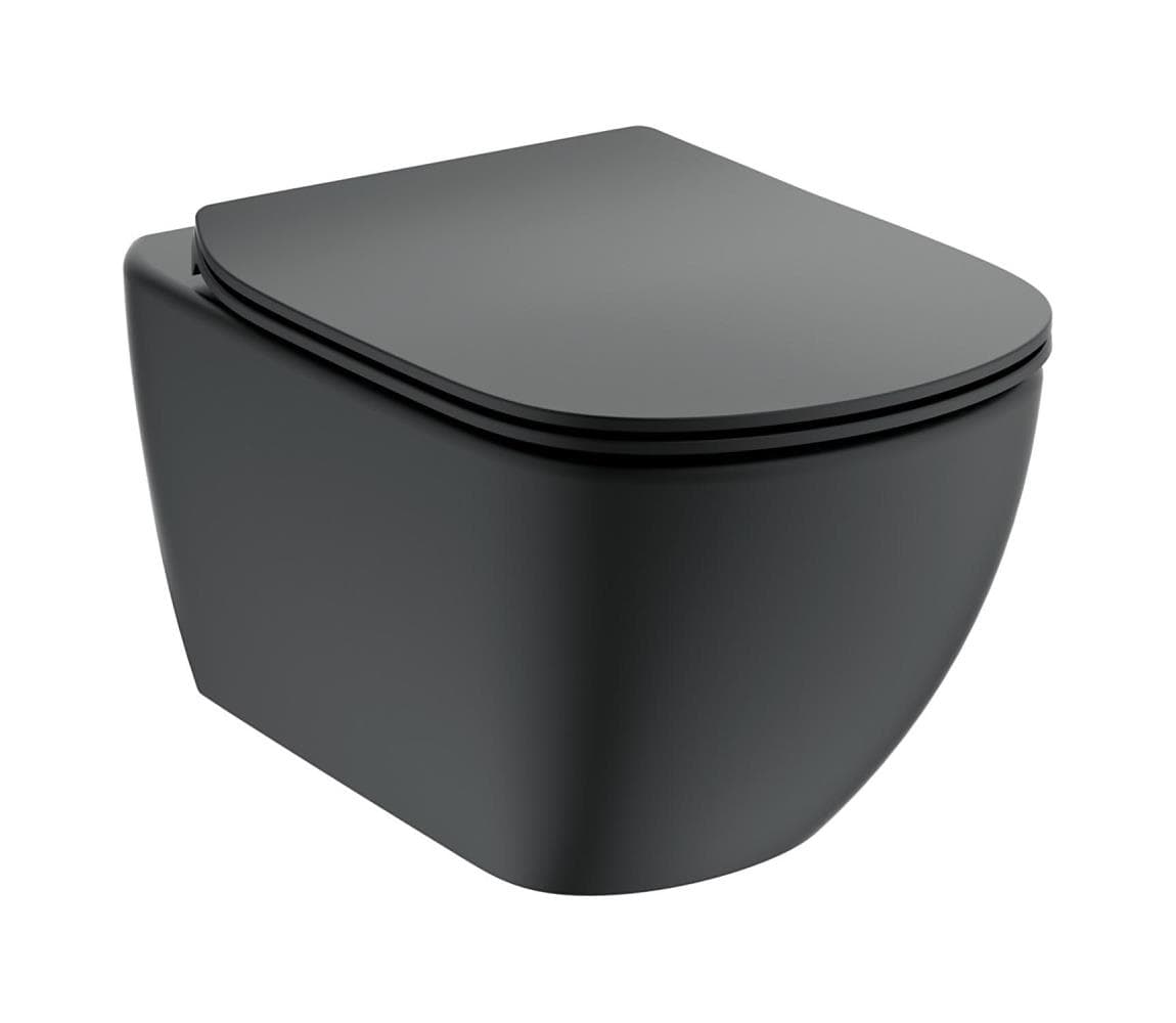 Ideal Standard T3546V3 - Závesné WC s toaletným sedátkom SoftClose TESI keramika/čierna T3546V3