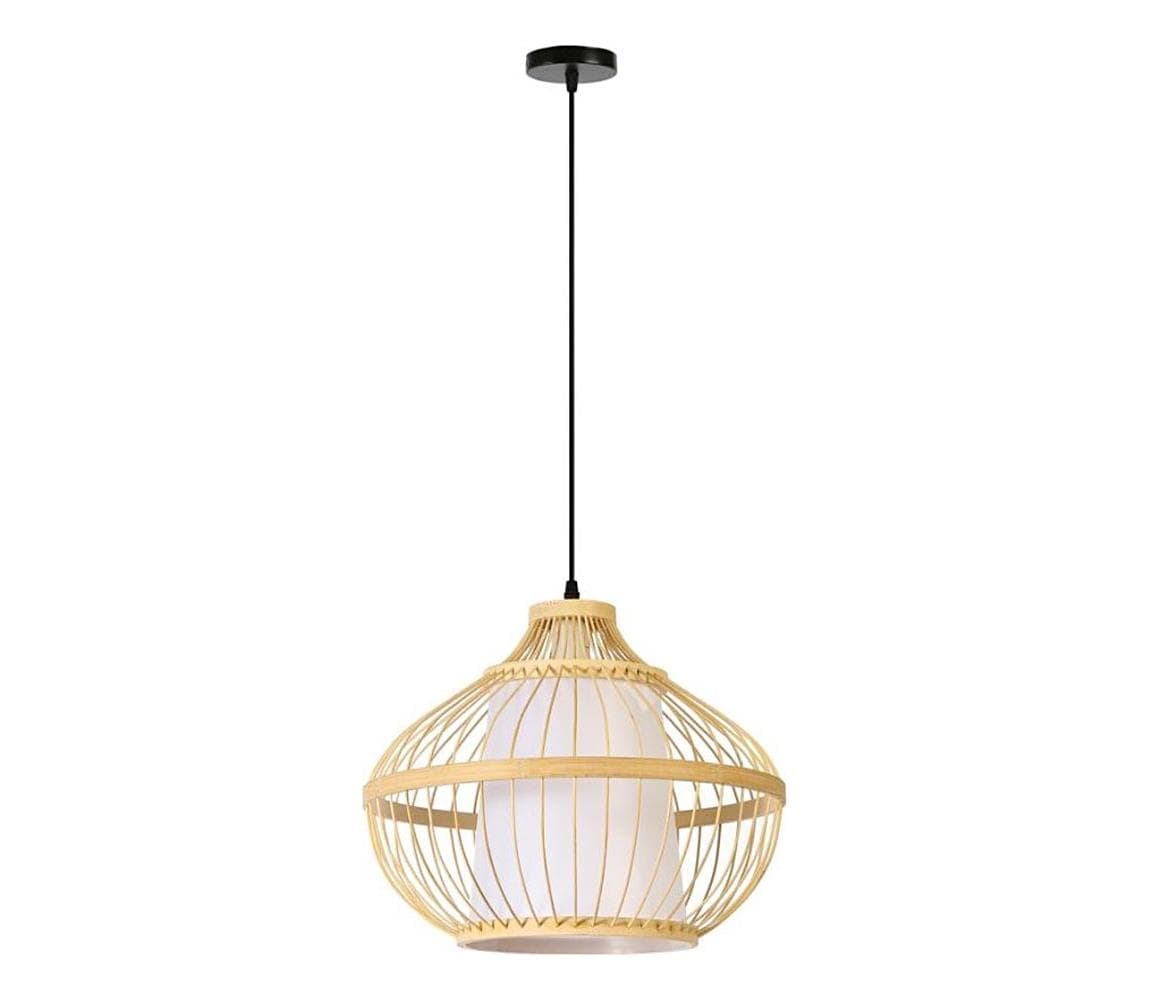 08256L - Luster na lanku PINCHOS 1xE27/40W/230V pr. 40 cm bambus 08256L