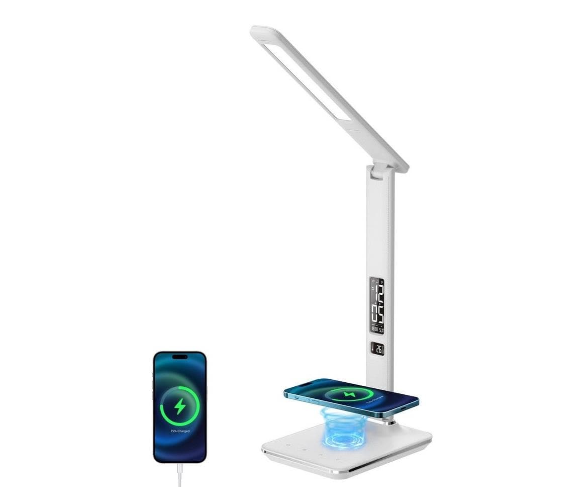 08966L- LED Stmievateľná lampa s bezdr. nabíjaním KINGFISHER 8,5W/230V biela 08966L
