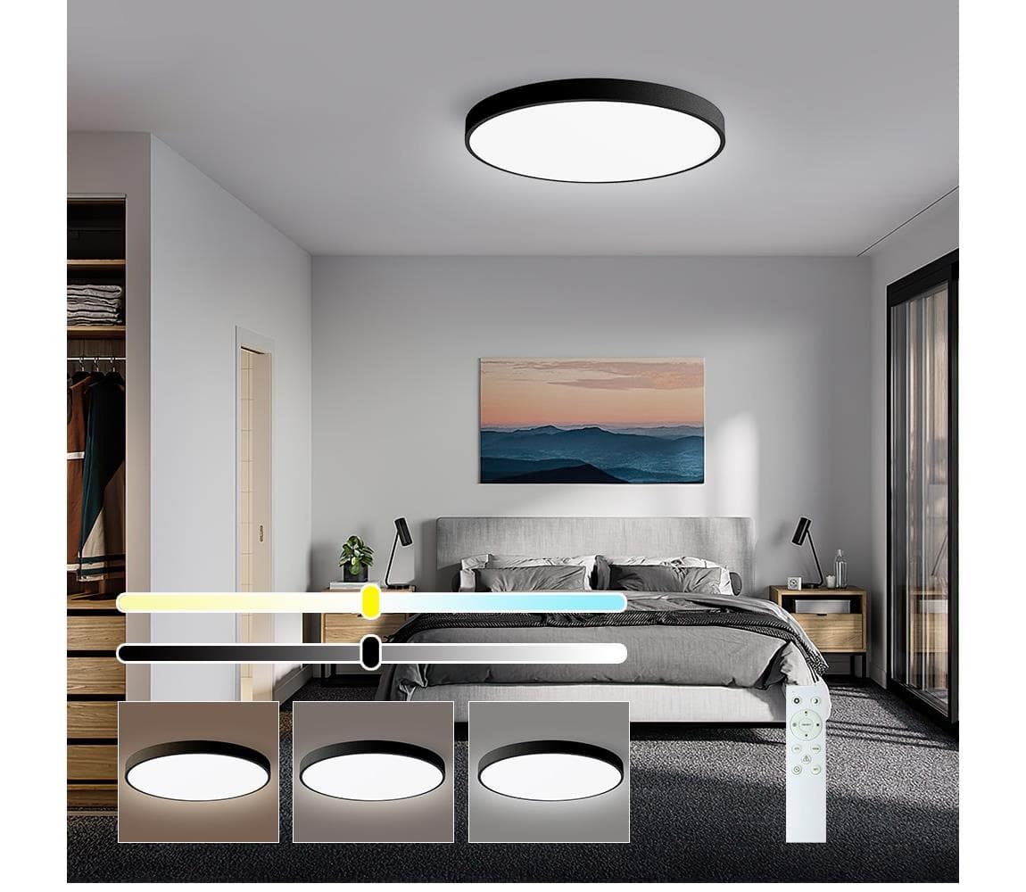 NEO 07249L-LED Stmievateľné svietidlo SEMPLICI 48W/230V Wi-Fi Tuya černá+ DO 07249L