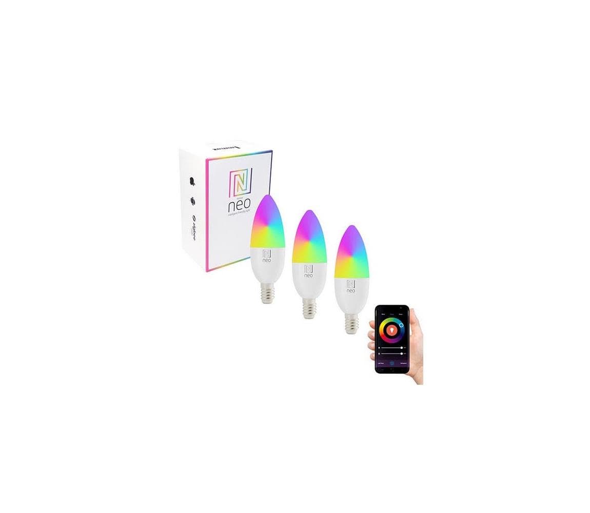 NEO 07716C - SADA 3x LED RGB+CCT Stm. žiarovka E14/5,5W/230V Wi-Fi Tuya 07716C