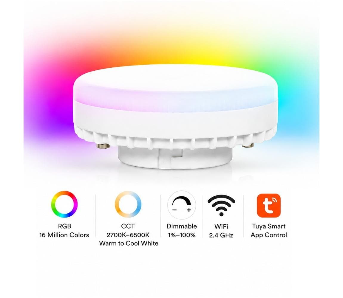NEO 07816L - LED RGB+CCT stmievateľná žiarovka GX53/8W/230V Wi-Fi Tuya 07816L