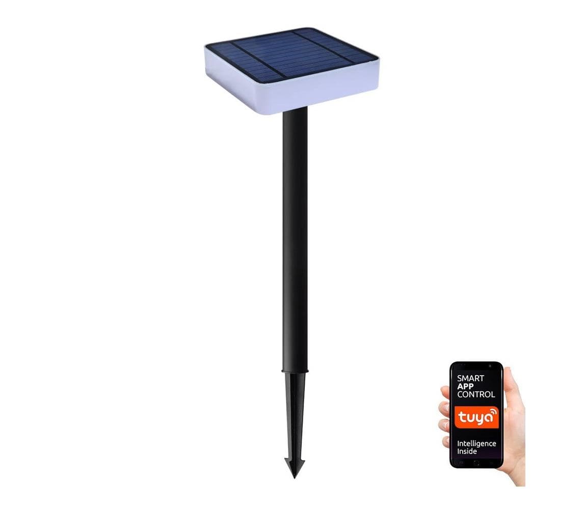NEO 07911L - LED RGB Stmievateľné solárne svietidlo 1W/5V hranatý IP54 Tuya 07911L