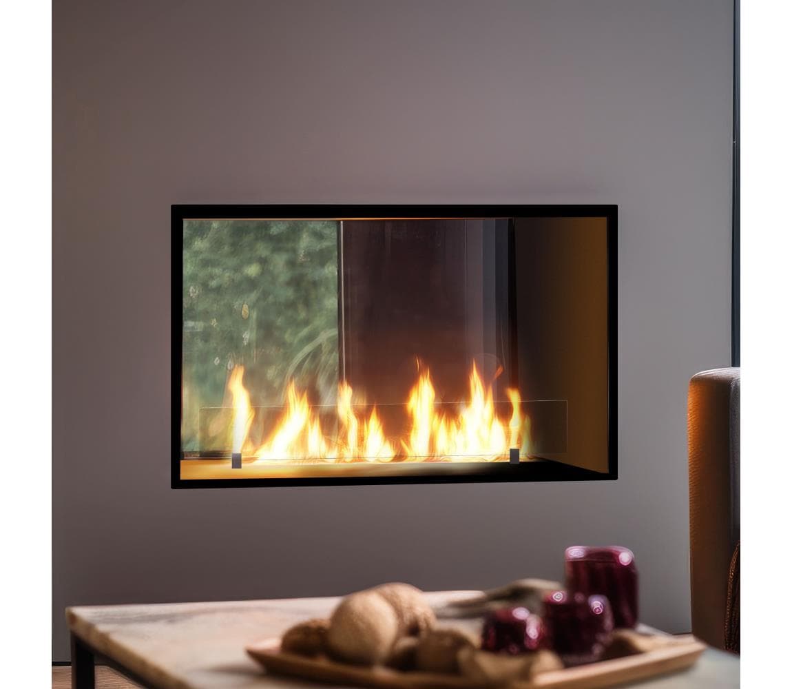 InFire - Vstavaný BIO krb 48,5x83,5 cm 3,5kW čierna SLIMfire 2side 800 Black