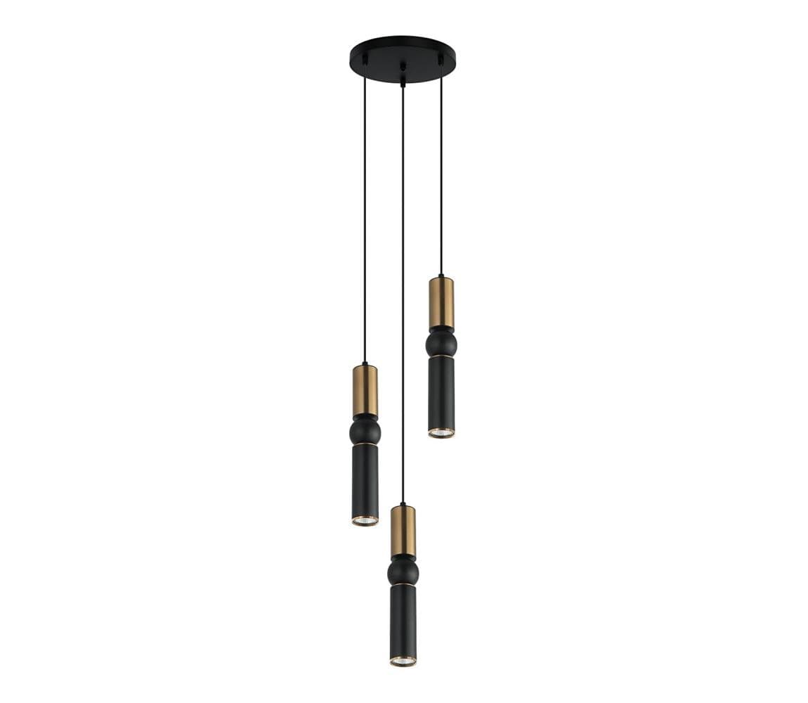 PND-14290-3-BRO-BK - Luster na lanku ISIDORA 3xGU10/25W/230V čierna/bronz PND-14290-3-BRO-BK