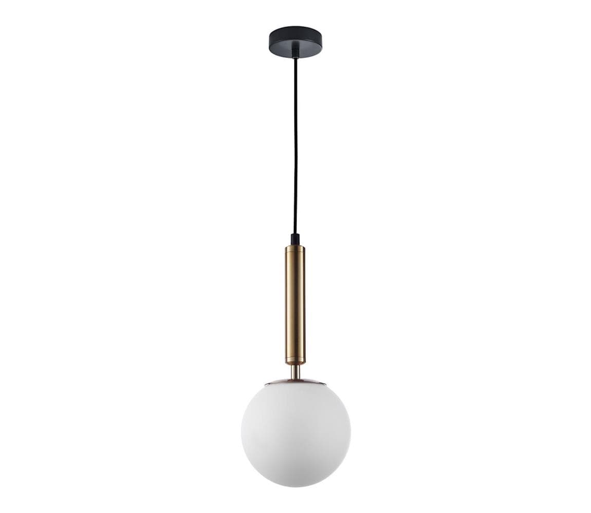 PND-2324-1 GD+OPA - Luster na lanku RAVENA 1xE27/10W/230V čierna/zlatá PND-2324-1 GD+OPA