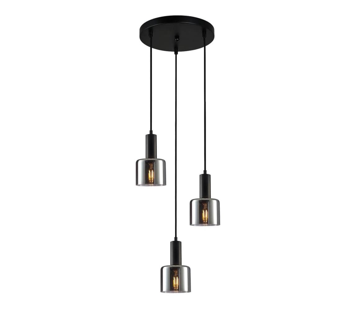 PND-65342-3A-BK+SG - Luster na lanku SANTIA 3xE27/40W/230V čierna PND-65342-3A-BK+SG