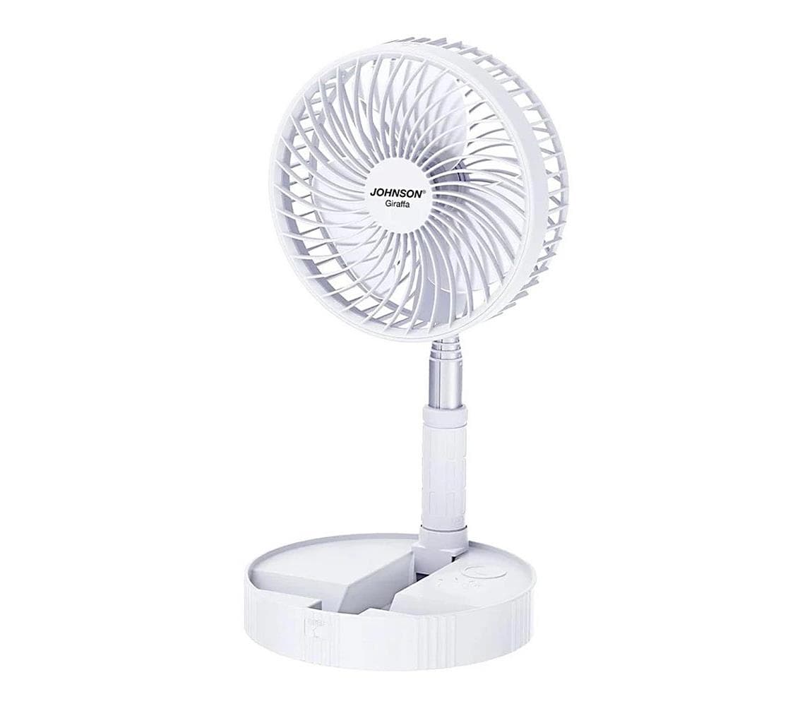 JOHNSON - Nabíjací stolový látor GIRAFFA 5W/3,7V 1200 mAh priemer 20 cm biela 8008523013813