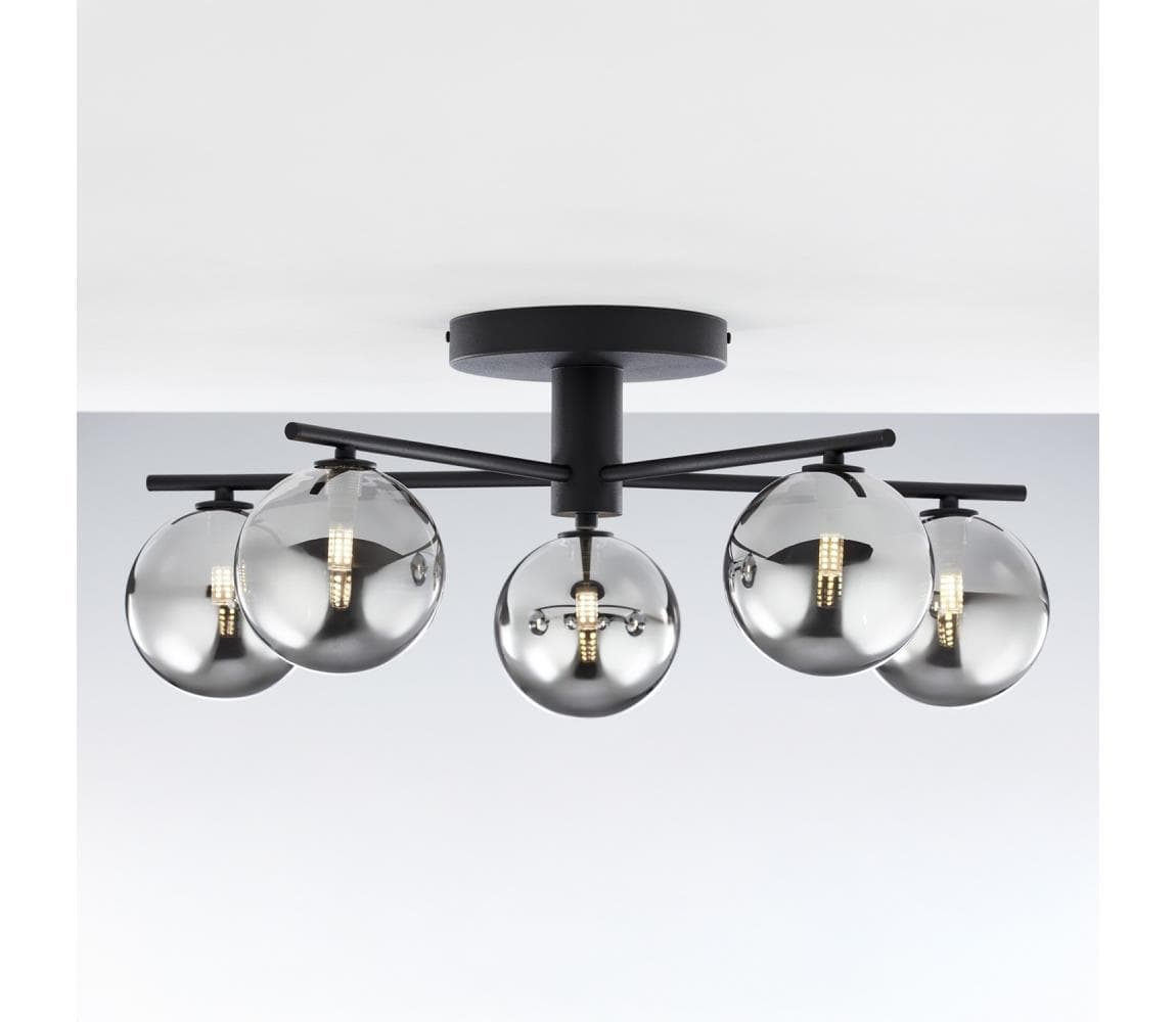 Jupiter 2048 - Prisadený luster PRATO 5xG9/14W/230V čierna/dýmovo sivá 2048