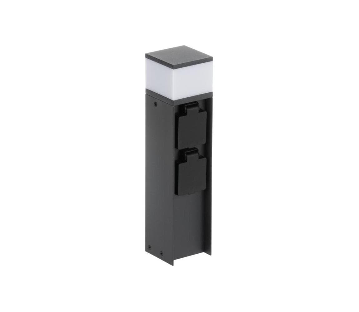 38763-Vonkajšia lampa s 2 zásuvkami DASTEN 1xG9/11W/230V 30 cm IP44 čierna 38763