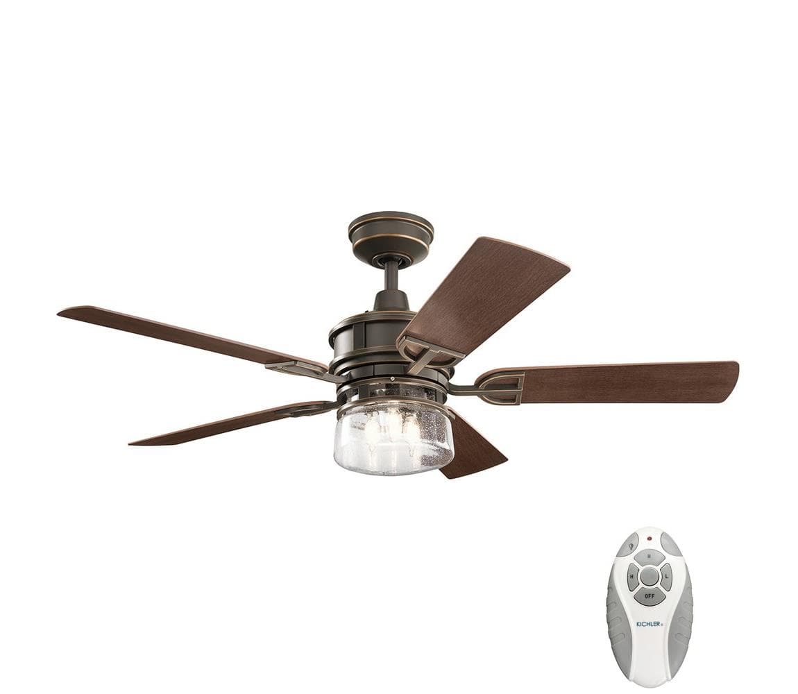 Elstead Kichler KLF-LYNDON-52-OZ - Stropný látor LYNDON 3xE27/8W/230V IP23 + DO KLF-LYNDON-52-OZ
