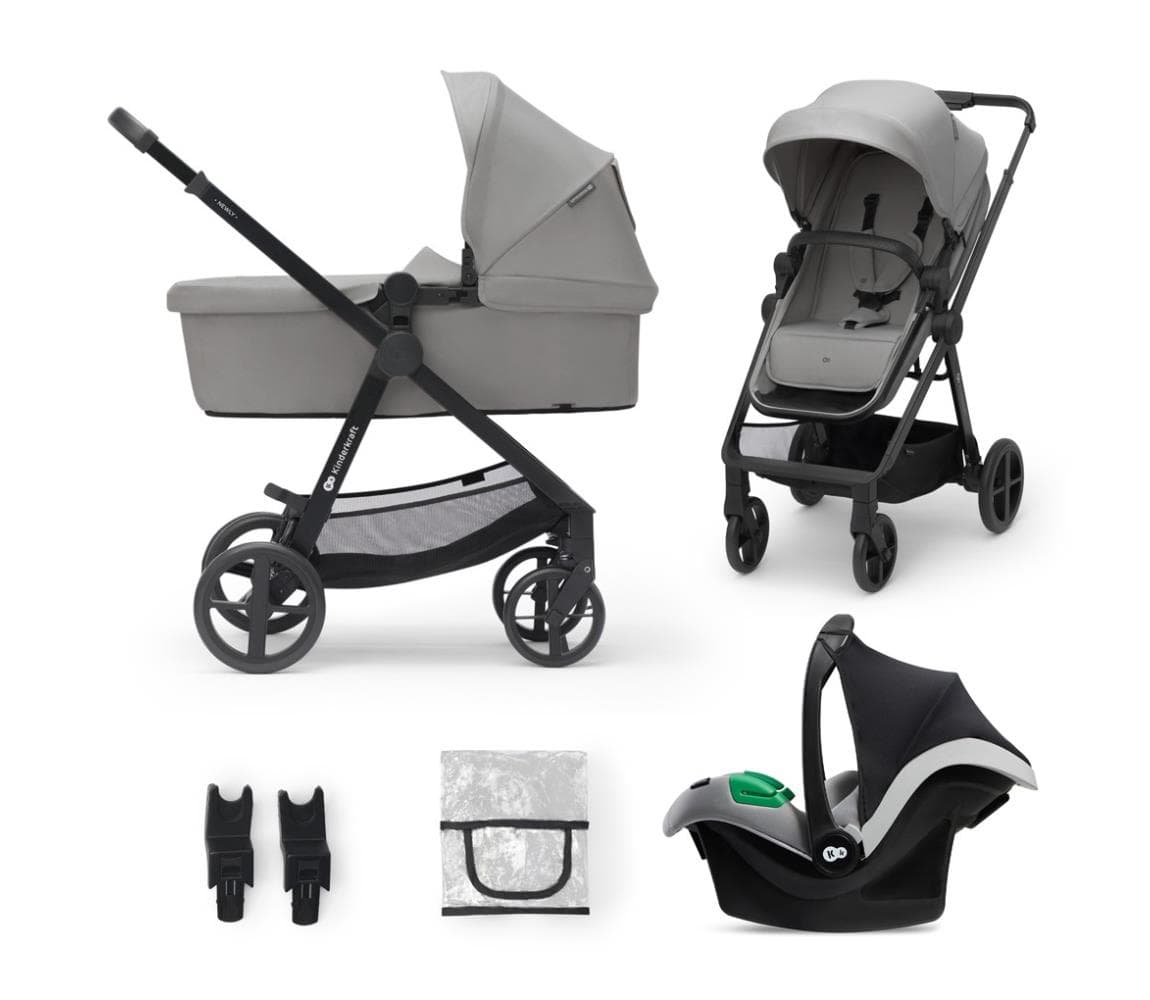 KINDERKRAFT-Kombinovaný kočík 3v1 NEWLY Moonlight grey + autosedačka MINK PRO KSNEWL00GRY300I