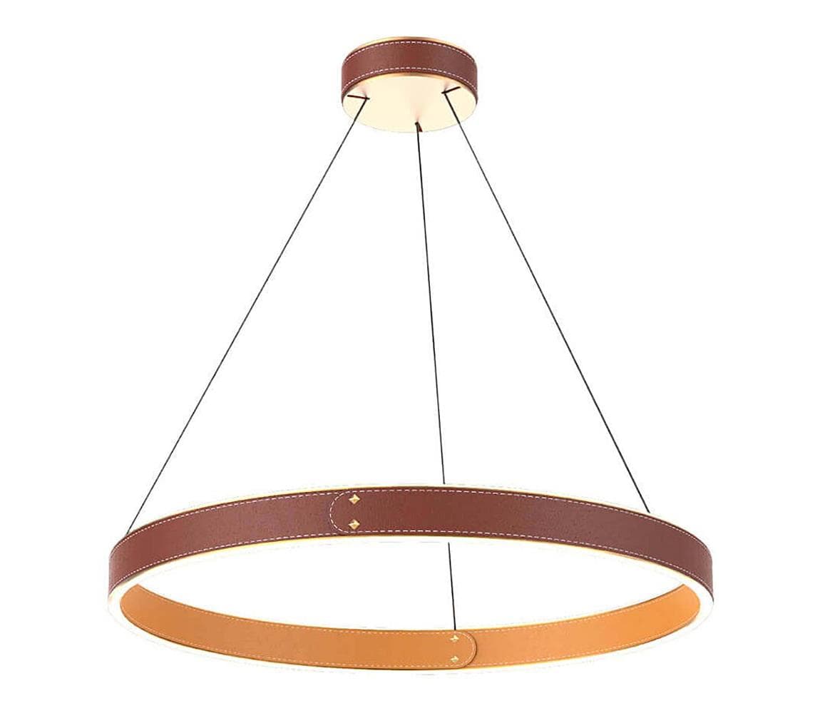 142027 - LED Luster na lanku LEATHER LED/47,8W/230V hnedá/oranžová 142027