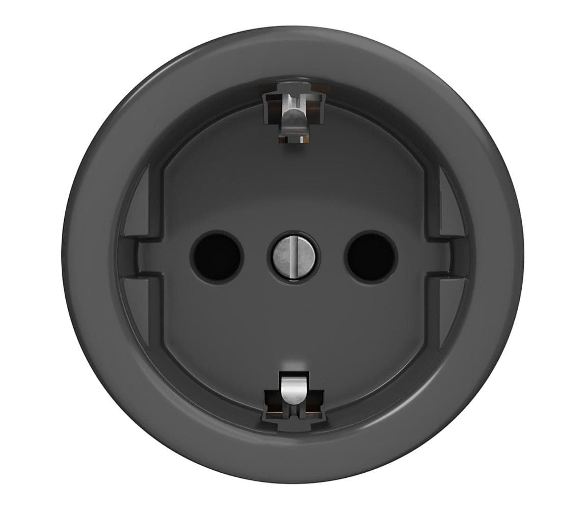 lap - Retro domová zásuvka bez rámčeka SCHUKO 230V/16A antracit A/ZS