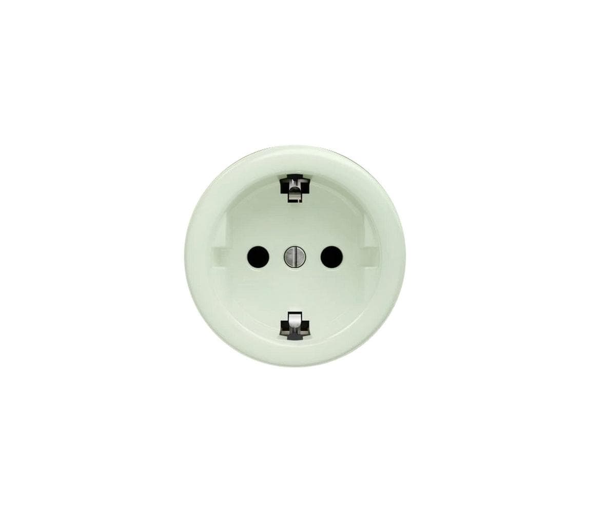 lap - Retro domová zásuvka bez rámika SCHUKO 230V/16A mätovo zelená MZ/ZS