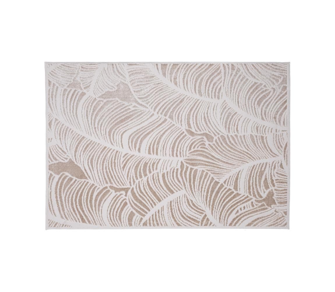 Multidecor Koberec SALAMANCA 120x170 cm, béžovo-biely, s listovým vzorom 508174