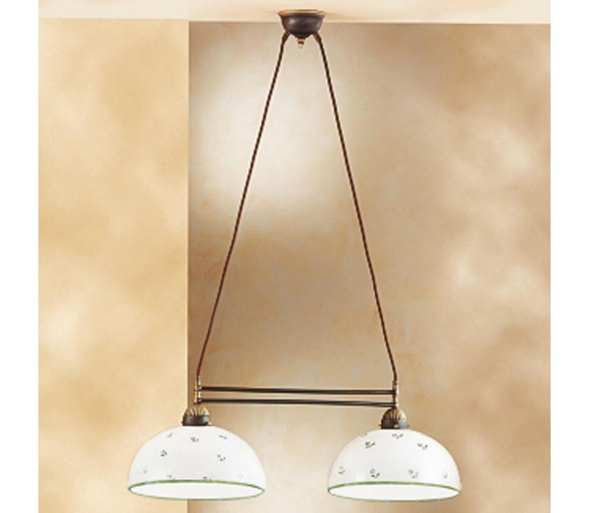 Kolarz 731.82.27 - Luster na lanku NONNA 2xE27/75W/230V zelená 731.82.27