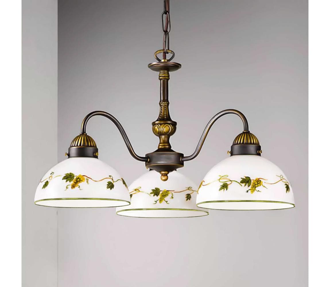 Kolarz 731.83.122 - Luster na reťazi NONNA 3xE27/75W/230V víno 731.83.122