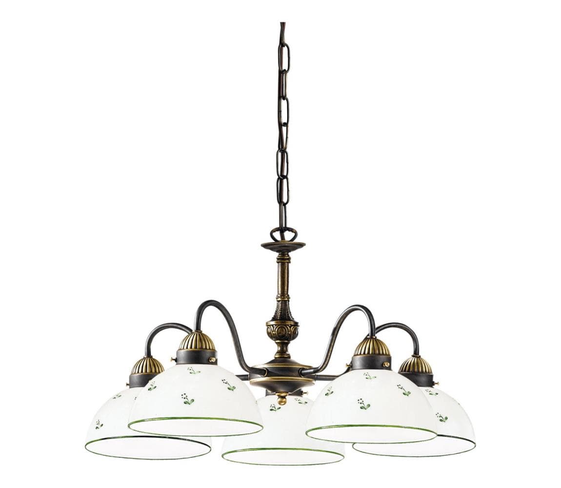 Kolarz 731.85.20 - Luster na reťazi NONNA 5xE27/75W/230V zelená 731.85.20