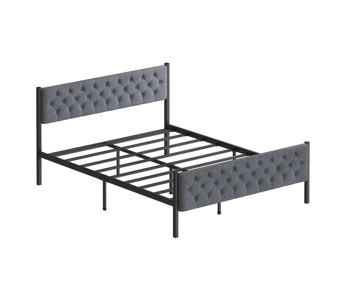 Kovová dvojlôžková posteľ KAROM 120x200 cm sivá nosnosť 120 kg 837WST1151