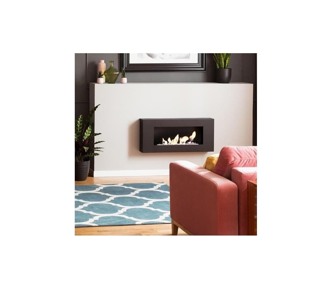 Kratki DELTA/FLAT/TUV - Nástenný BIO krb DELTA/FLAT 40x90 cm 1,5kW čierna DELTA/FLAT/TUV