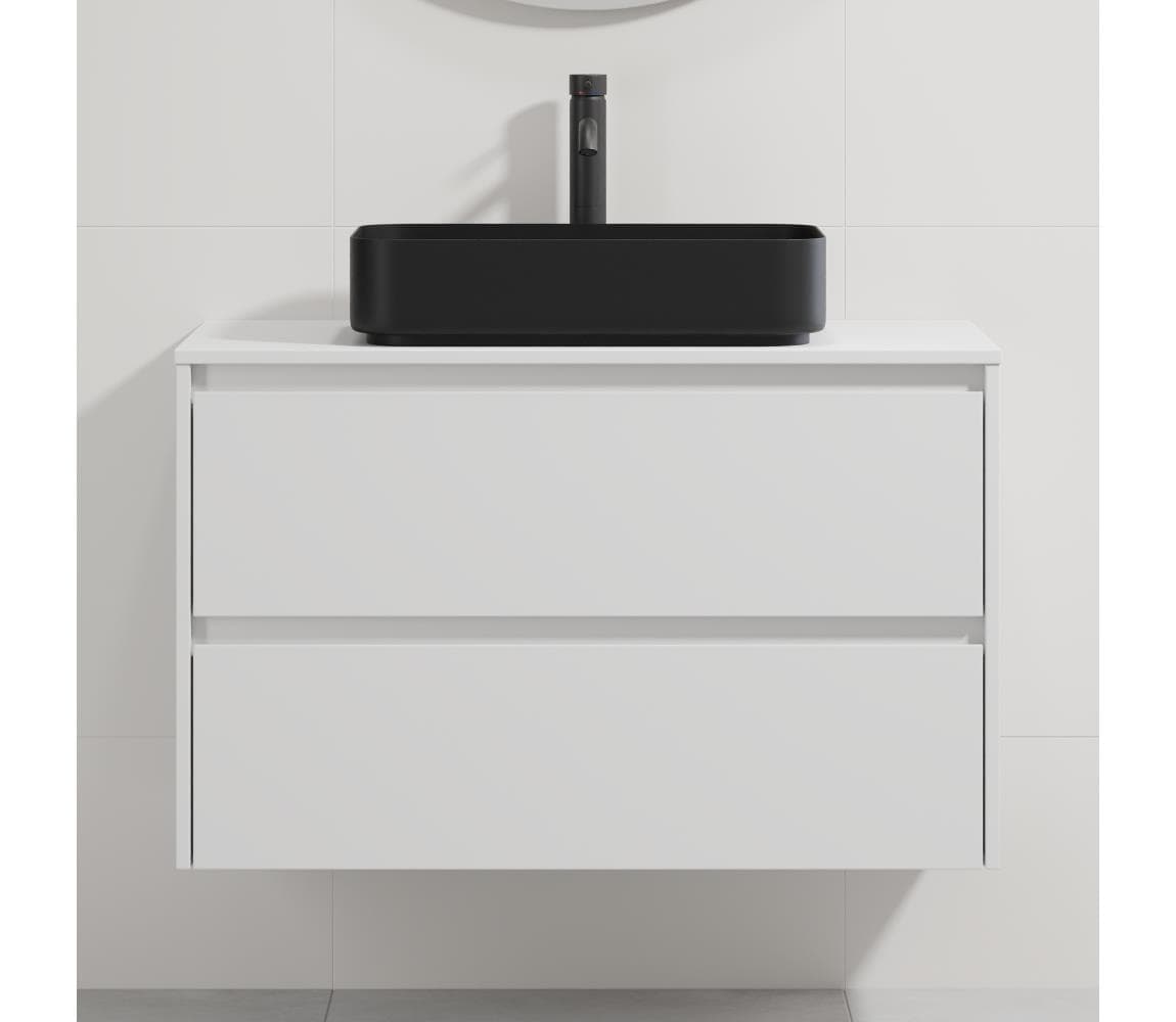 BATH DELUXE Kúpeľňová skrinka s umývadlom TRONDHEIM/LJORDAL 90x57x46 cm biela/čierna BT0170+BT0150