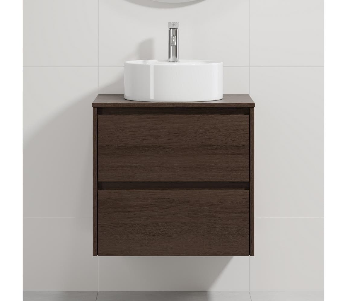 BATH DELUXE Kúpeľňová skrinka s umývadlom TRONDHEIM/VIKEDAL 60x57x46 cm orech/biela BT0160+BT0148