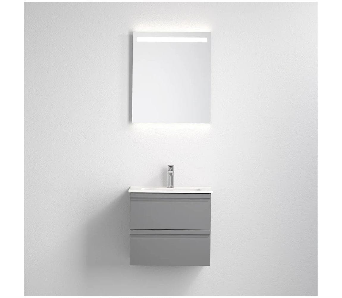 BATH DELUXE Kúpeľňová skrinka s umývadlom VEDO + LED zrkadlo LED/10W/230V IP44 sivá 09-056-20-03-00