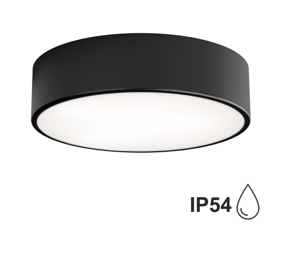 Kúpeľňové stropné svietidlo CLEO 2xE27/24W/230V pr. 30 cm čierna IP54 5907623619815