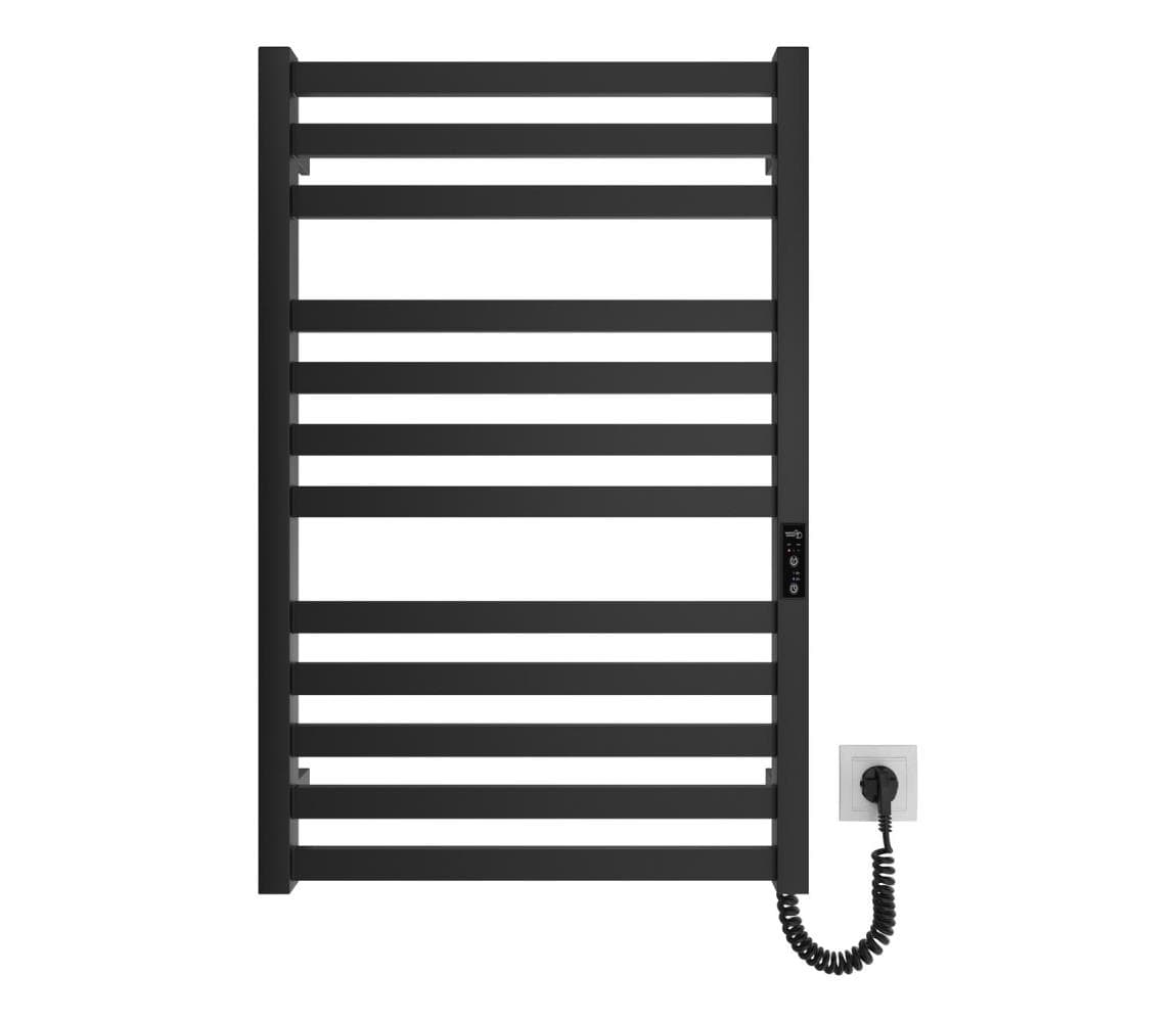 Mario-Radiators Kúpeľňový rebríkový radiátor HF OXFORD 170W/230V 77x53 cm čierna 6.1.0201.06.BM