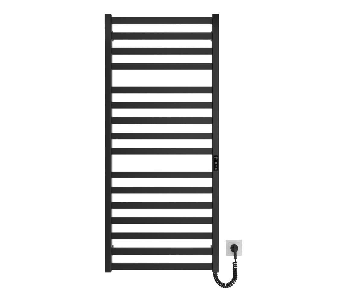 Mario-Radiators Kúpeľňový rebríkový radiátor HF OXFORD 255W/230V 117x53 cm čierna 6.1.0203.06.BM