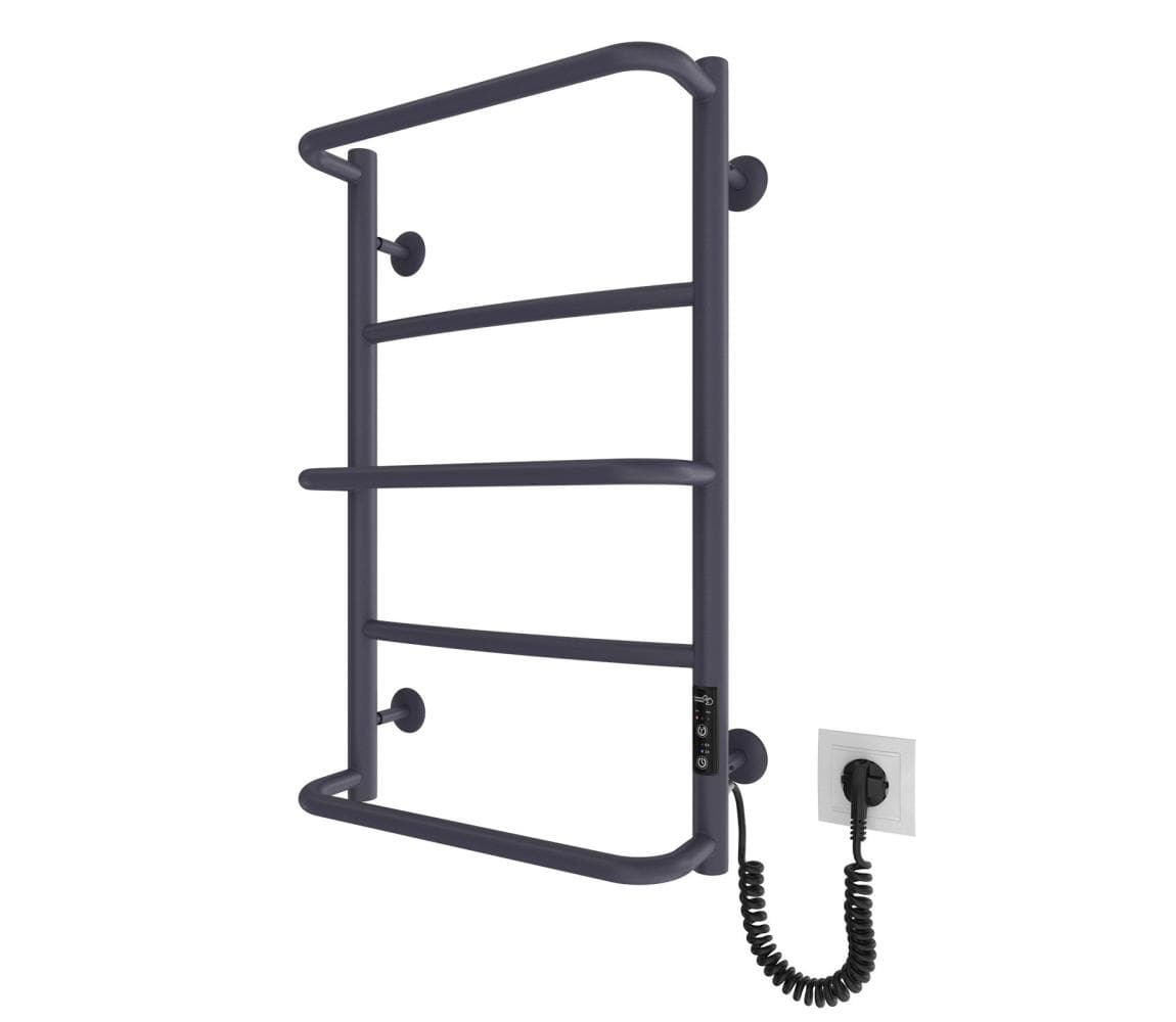Mario-Radiators Kúpeľňový rebríkový radiátor LUX 65W/230V 66x42 cm nerez/antracit pravý 2.9.047505.GR