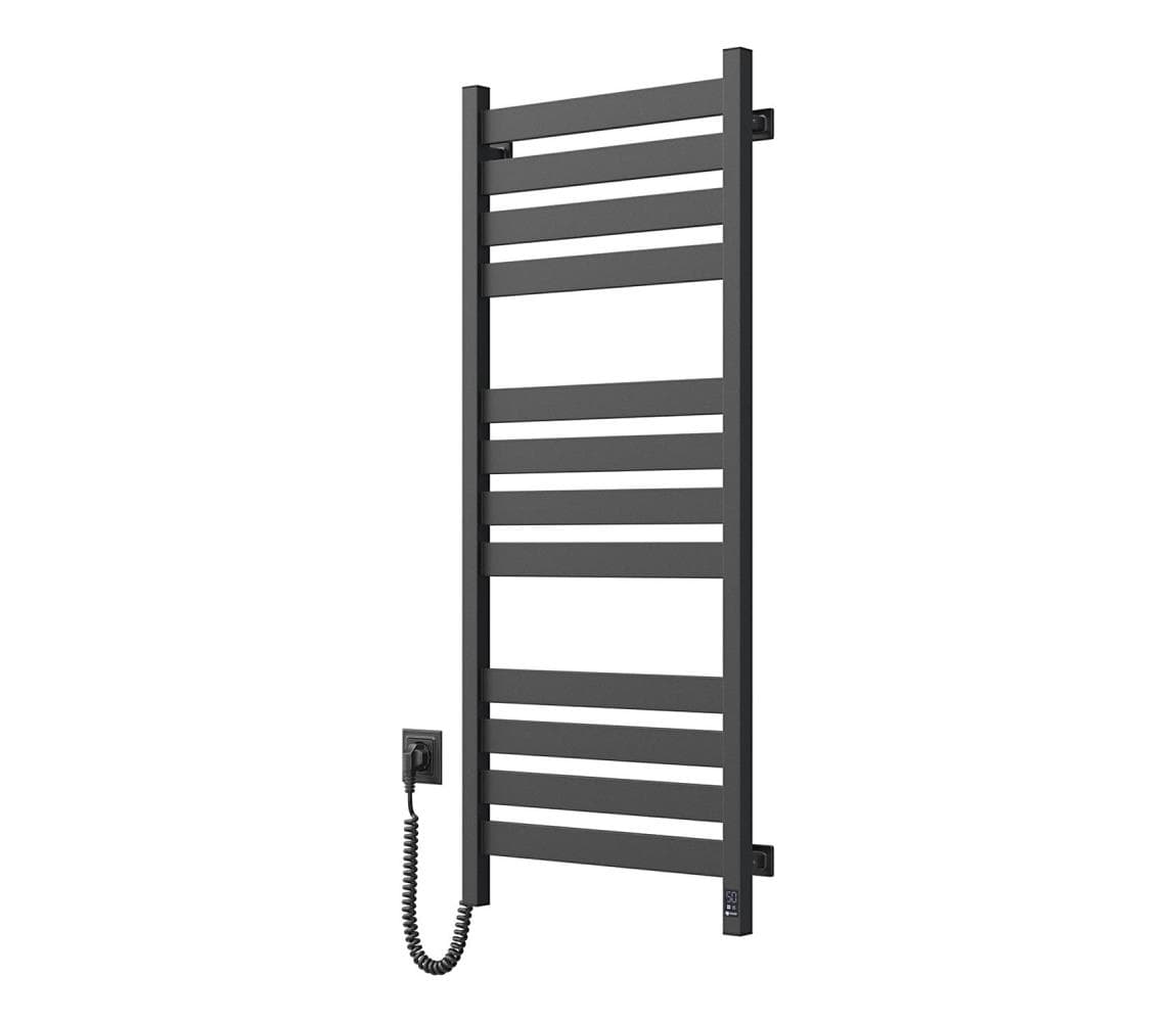 Navin Kúpeľňový rebríkový radiátor s termostatom LARGO 256W 120x50 cm čierny ľavý 12-244153-5012